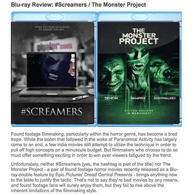 Blu-ray Review: #Screamers / The Monster Project